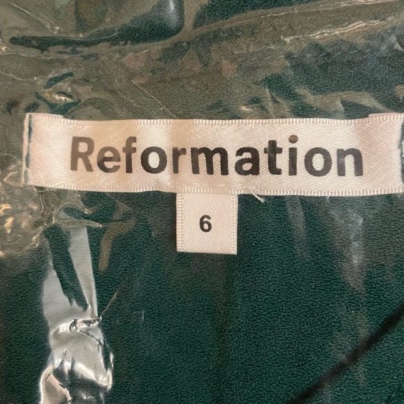 Reformation Gavin Dress  Emerald  AUTHENTIC - Picture 14 of 15